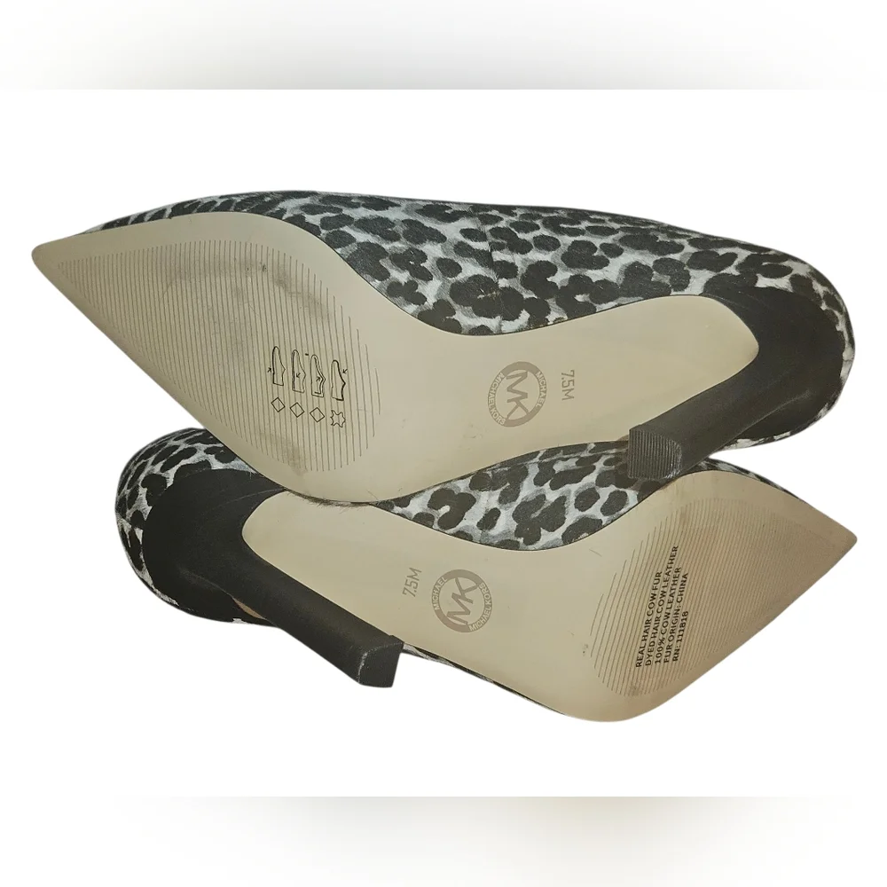 Michael Kors Black and White Animal Print Heels Size 7.5 Exellent Condition - Picture 7 of 11